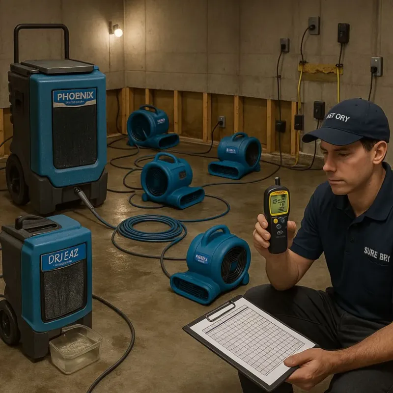 Structural Drying and Dehumidification process in DeSoto, TX